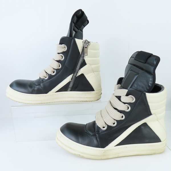実際に弊社で買取させて頂いたRick Owens/リックオウエンス GEOBASKET JUMBO LACE ジオバスケット ジャンボレース ハイカットスニーカー/RU01B1894 LPOW1/43の画像 3枚目