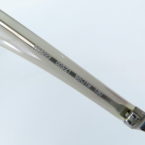 実際に弊社で買取させて頂いたRay-Ban/レイバン メタルフレーム/ハーフリム サングラス/アイウェア RB3223 003/Z1の画像 6枚目