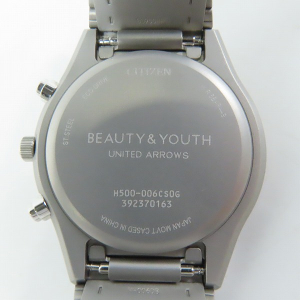 実際に弊社で買取させて頂いたCITIZEN/シチズン BEAUTY&YOUTH UNITED ARROWS/ユナイテッドアローズ 別注 エコ・ドライブ クロノグラフ/腕時計 H500-006CS0Gの画像 4枚目