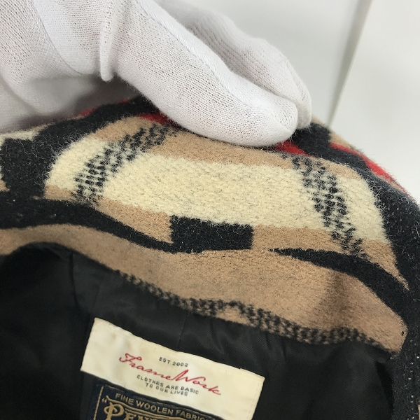 実際に弊社で買取させて頂いたFRAMeWORK/フレームワーク ネイティブ柄ガウンコート 巾着セット PENDLETON別注 16-020-230-0104-3の画像 5枚目