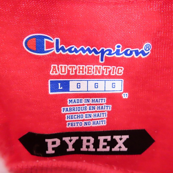 実際に弊社で買取させて頂いたChampion×PYREX VISION/チャンピオン×パイレックス プリント Tシャツ レッド /Lの画像 2枚目