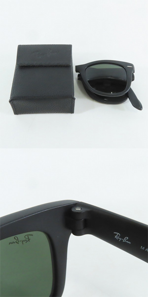 実際に弊社で買取させて頂いたRay-Ban/レイバン FOLDING WAYFARER/ウェイファーラー 折り畳み サングラス/アイウェア ブラック RB4105 601-Sの画像 9枚目