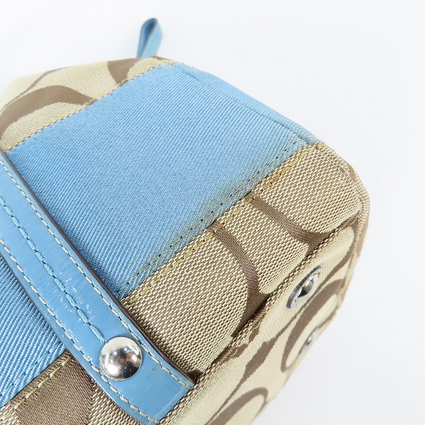 実際に弊社で買取させて頂いたCOACH/コーチ シグネチャー ミニボストン/トートバッグ F13551の画像 6枚目