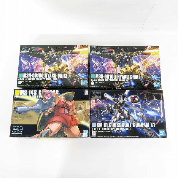 実際に弊社で買取させて頂いた【未組立】BANDAI/バンダイ HG 1/144 シャア専用ゲルググ/百式/クロスボーン・ガンダム X1 4点セット/ガンプラ