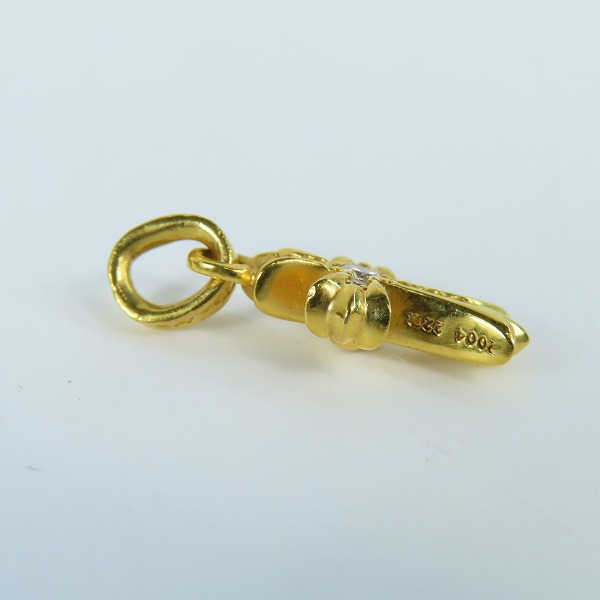 実際に弊社で買取させて頂いた【インボイス原本】CHROME HEARTS/クロムハーツ 22K BABY FAT/ベビーファットクロス チャーム ｗ/パヴェダイヤの画像 4枚目