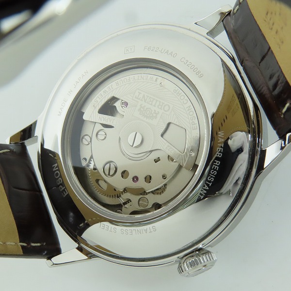 実際に弊社で買取させて頂いた ORIENT/オリエント 自動巻き スモセコ 裏スケ 白文字盤 SS F622-UAA0の画像 3枚目
