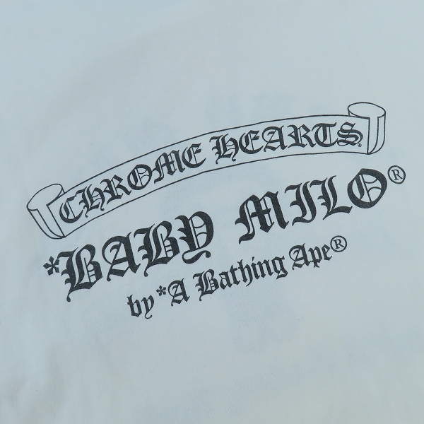 実際に弊社で買取させて頂いたCHROME HEARTS×A BATHING APE/クロムハーツ×アベイジングエイプ BABY MILO/マイロ プリントTシャツ/Lの画像 7枚目