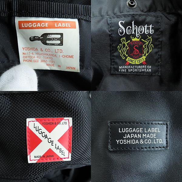 実際に弊社で買取させて頂いたSchott×LUGGAGE LABEL/ショット×ラゲッジレーベル SCHOTT 100th NYLON 2WAY TOTE BAG トートバッグ/ショルダーバッグの画像 5枚目