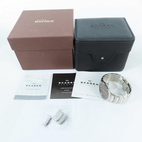 実際に弊社で買取させて頂いたSKAGEN DENMARK/スカーゲン SWISS MOVEMENT クォーツ 583XLSXDO【動作未確認】の画像 9枚目