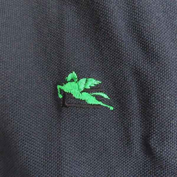 実際に弊社で買取させて頂いた【未使用】ETRO/エトロ 半袖ポロシャツ 花柄襟 ダークネイビー/XLの画像 4枚目