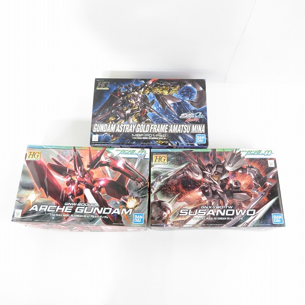 実際に弊社で買取させて頂いた【未組立】BANDAI/バンダイ HG 1/144 スサノオ/アルケーガンダム/ガンダムアストレイ ゴールドフレーム天ミナ 3点セット
