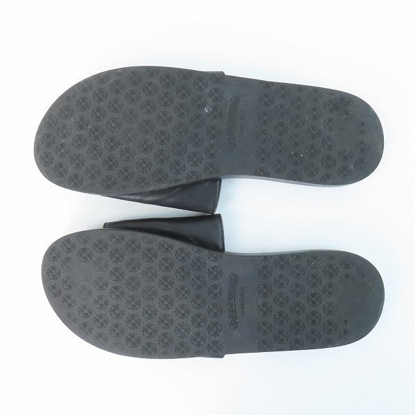 実際に弊社で買取させて頂いたCHROME HEARTS/クロムハーツ CHプラス クロス レザーサンダル /44の画像 2枚目