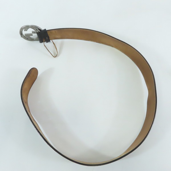 実際に弊社で買取させて頂いたGUCCI/グッチ GGスプリームキャンバス インターロッキングG バックル ベルト 411924の画像 5枚目