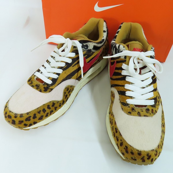実際に弊社で買取させて頂いた【観賞用】NIKE×ATMOS/ナイキ×アトモス AIR MAX 1 SUPREME アニマルパック ハラコ/315763-761/28