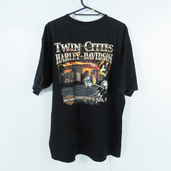 実際に弊社で買取させて頂いたHARLEY DAVIDSON/ハーレーダビッドソン ヘンリーネック 半袖 プリントTシャツ/Lの画像 1枚目
