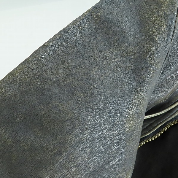 実際に弊社で買取させて頂いた【難有り】AVIREX/アヴィレックス ヴィンテージ カスタム ライダース ジャケット 6171070/Mの画像 6枚目