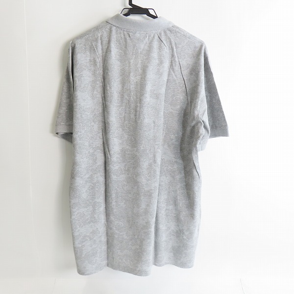 実際に弊社で買取させて頂いた【未使用】ETRO/エトロ 半袖ポロシャツ ペイズリー総柄 グレー/3XLの画像 1枚目