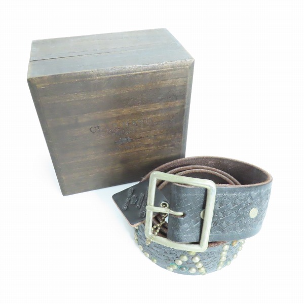 実際に弊社で買取させて頂いたGLAD HAND/グラッドハンド スタッズベルトHTC レザー オールドクロウ/32の画像 9枚目