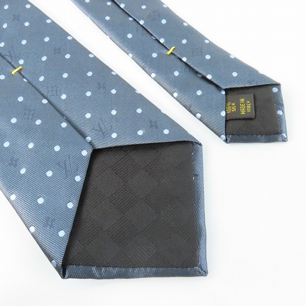 実際に弊社で買取させて頂いたLOUIS VUITTON/ルイ・ヴィトン ネクタイ グレー ドット柄 モノグラムの画像 3枚目