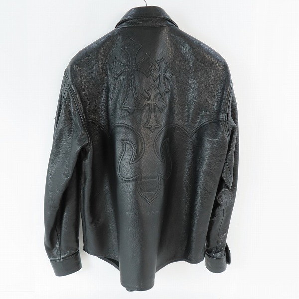実際に弊社で買取させて頂いた【カスタム】A＆G/エーアンドジー クロスパッチ シルバークロス レザージャケット/Mの画像 1枚目