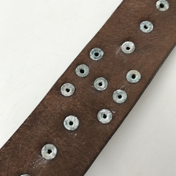 実際に弊社で買取させて頂いたSUGAR CANE/シュガーケーン スタッズ レザーベルト ブラウン/34の画像 8枚目