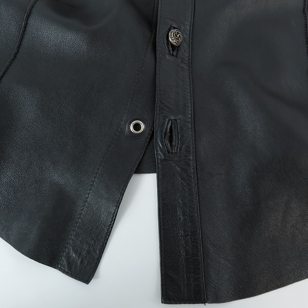 実際に弊社で買取させて頂いたA＆G/エーアンドジー 半袖 レザー シャツ/XXLの画像 7枚目