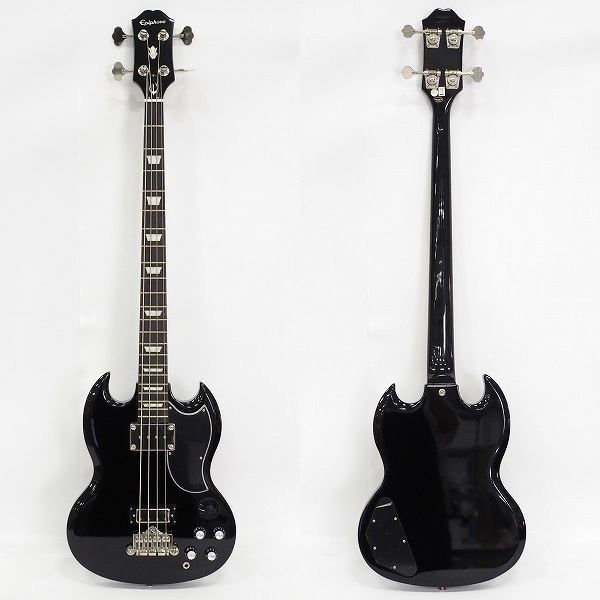 実際に弊社で買取させて頂いた★Epiphone/エピフォン EB-3 Bass Ebony 2ピックアップ 4弦エレキベース  SGタイプ ギグケース付の画像 1枚目