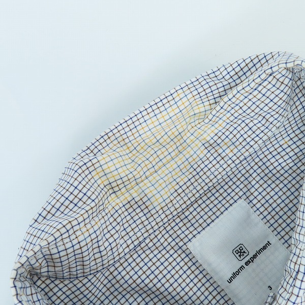 実際に弊社で買取させて頂いたuniform experiment/ユニフォームエクスペリメント チェック 長袖シャツ UE-212022/3の画像 4枚目