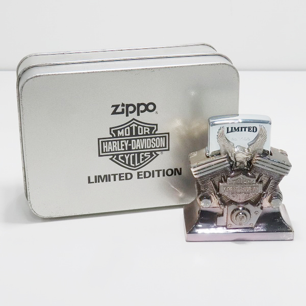 実際に弊社で買取させて頂いたZIPPO/ジッポー HARLEY DAVIDSON/ハーレーダビッドソン デスクトップホルダー/台座付 96年製の画像 9枚目