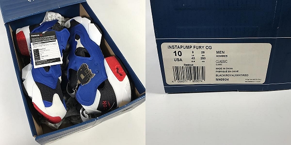 実際に弊社で買取させて頂いた【未使用】 Reebok/リーボック INSTAPUMP FURY OG インスタポンプフューリー M40934 28の画像 9枚目