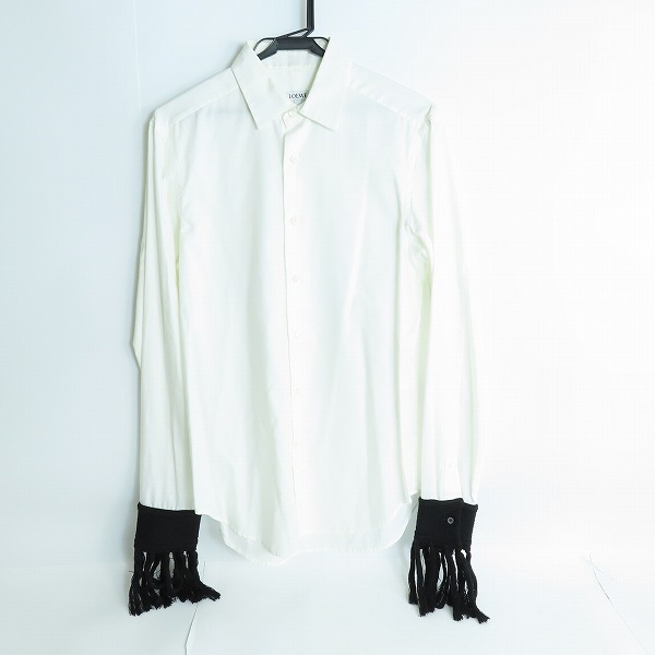 実際に弊社で買取させて頂いたLOEWE/ロエベ 袖ニットフリンジ 切替長袖シャツ H2269160FA/37