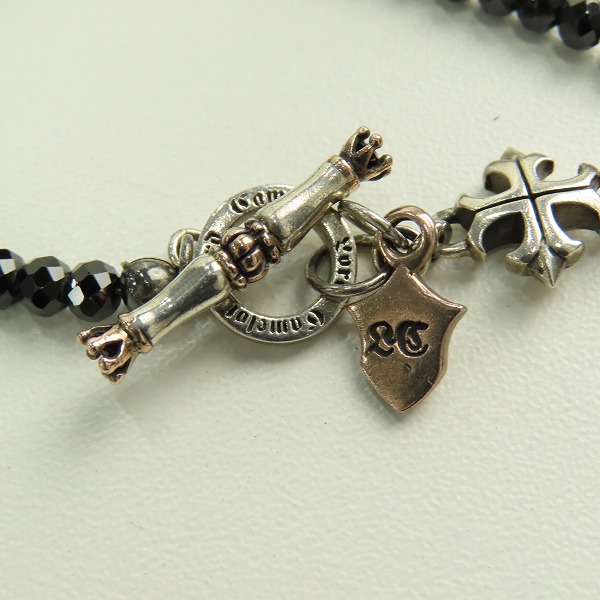 実際に弊社で買取させて頂いたLord Camelot/ロードキャメロット ロイヤルシルバー ブラックスピネル クロス 2連 ブレスレットの画像 4枚目