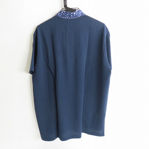 実際に弊社で買取させて頂いた【未使用】ETRO/エトロ 半袖ポロシャツ 花柄襟 ダークネイビー/XLの画像 1枚目