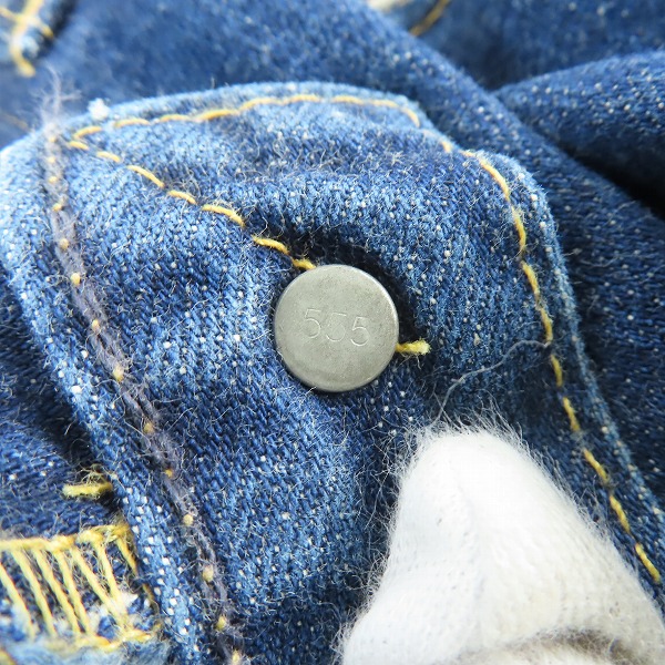 実際に弊社で買取させて頂いたLEVIS/リーバイス S501XX 44年復刻 大戦モデル バレンシア工場 米国製 555刻印 デニムパンツ 44501-0022/W30の画像 6枚目