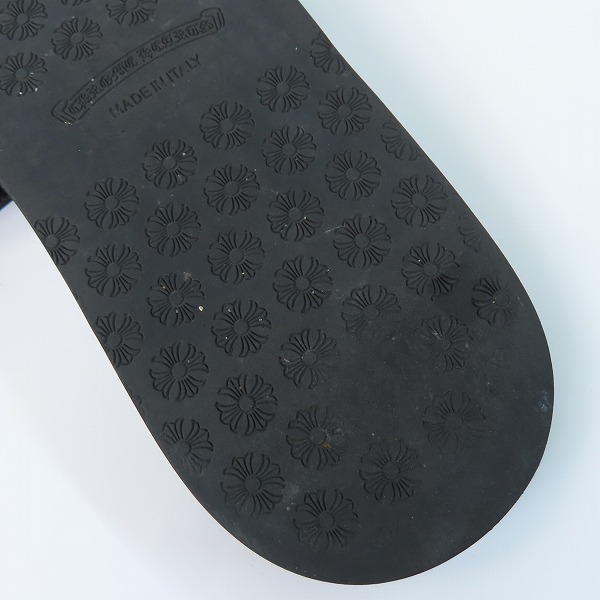 実際に弊社で買取させて頂いたCHROME HEARTS/クロムハーツ CHプラス クロス レザーサンダル /44の画像 8枚目