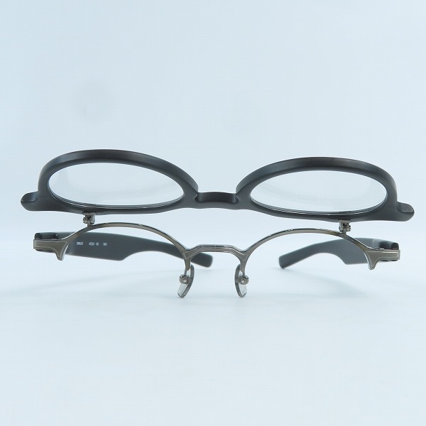 実際に弊社で買取させて頂いた999.9/フォーナインズ  跳ね上げ アイウェア/メガネフレーム ブラックマット NPM-57の画像 1枚目