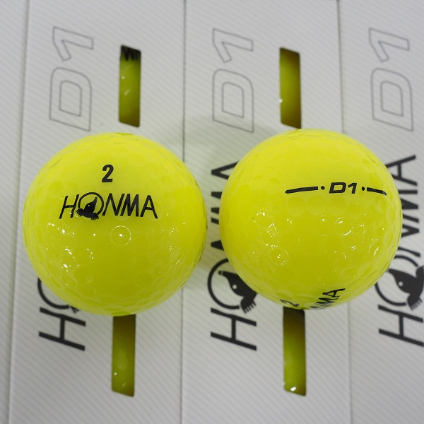 実際に弊社で買取させて頂いた【未使用】HONMA/ホンマ D1 DYNAMIC DISTANCE ゴルフボール オレンジ・イエロー 計 2ダース の画像 2枚目