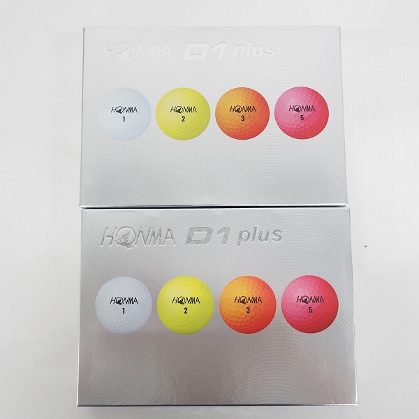 実際に弊社で買取させて頂いた【未使用】HONMA/ホンマ D1 Plus ゴルフボール マルチカラー・レッド  計2ダースの画像 3枚目