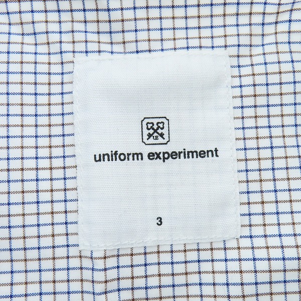 実際に弊社で買取させて頂いたuniform experiment/ユニフォームエクスペリメント チェック 長袖シャツ UE-212022/3の画像 2枚目