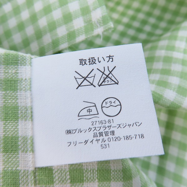 実際に弊社で買取させて頂いた【未使用】Brooks Brothers/ブルックスブラザーズ  半袖チェックシャツ/XLの画像 4枚目
