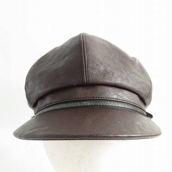 実際に弊社で買取させて頂いたCA4LA/カシラ ジップデザイン キャスケット ブラウン SHK00858の画像 1枚目