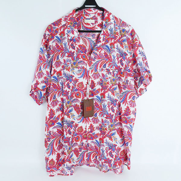 実際に弊社で買取させて頂いた【未使用】ETRO/エトロ リネンシャツ マルチカラー 花柄/半袖シャツ/3XL