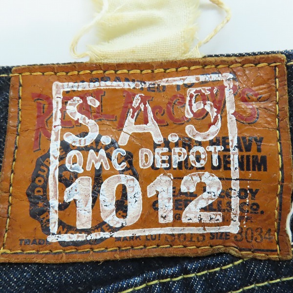 実際に弊社で買取させて頂いたTHE REAL MCCOYS/リアルマッコイズ S.A.5 QMC DEPOT 1012 S613 大戦モデル デニムパンツ /W30L34の画像 3枚目