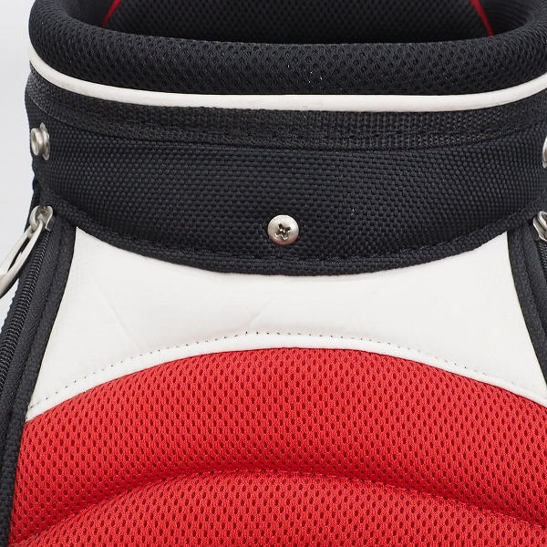 実際に弊社で買取させて頂いたTaylorMade/テーラーメイド CB104N 9.5型 5分割キャディバッグ ブラックｘレッドｘホワイトの画像 6枚目