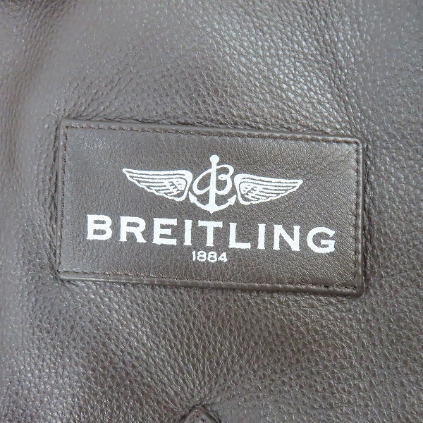 実際に弊社で買取させて頂いた【未使用】ALPHA INDUSTRIES×BREITLING/アルファインダストリーズ×ブライトリング レザー切り替え フライトジャケット/Lの画像 3枚目