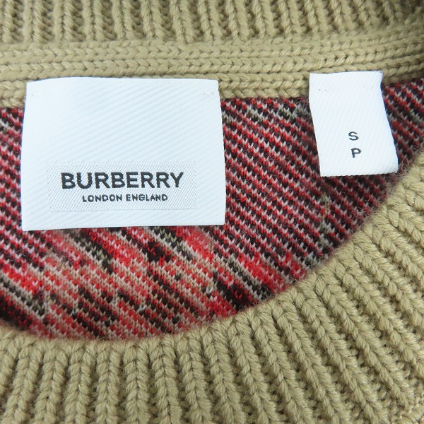 実際に弊社で買取させて頂いたBURBERRY/バーバリー ティッシ期 ノヴァチェック/ノバチェック クルーネック ニットセーター/Sの画像 2枚目