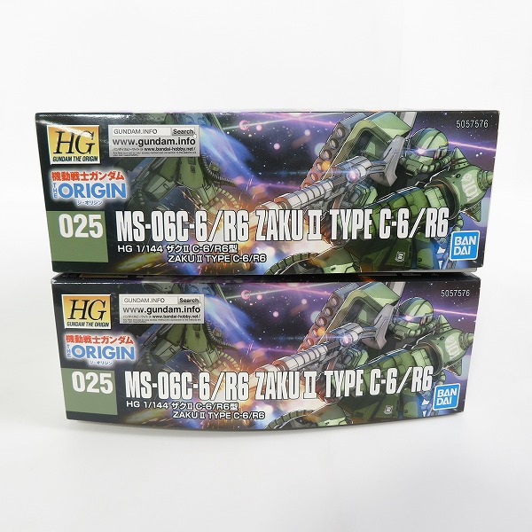 実際に弊社で買取させて頂いた【未組立】BANDAI/バンダイ 機動戦士ガンダムジ・オリジン HG 1/144 ザクⅡ C-6/R6型 2点セット/ガンプラの画像 3枚目