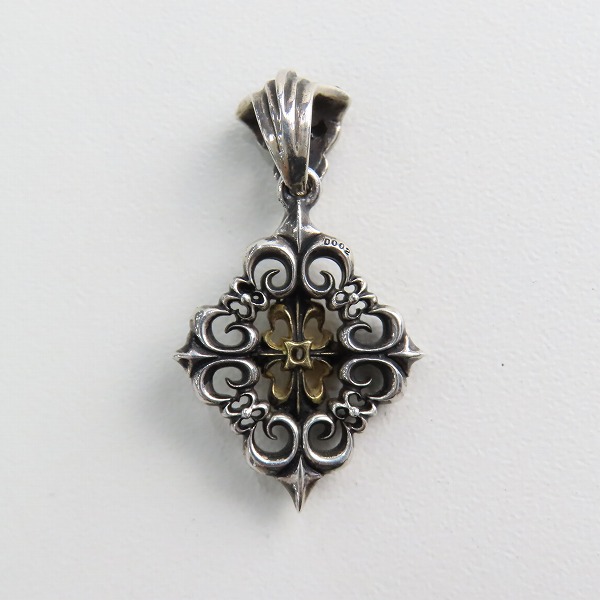 実際に弊社で買取させて頂いたLEATHERS & TREASURES/レザーズアンドトレジャーズ スモール フォー フレアデリー ペンダント w/K18 クロス ストーンの画像 2枚目