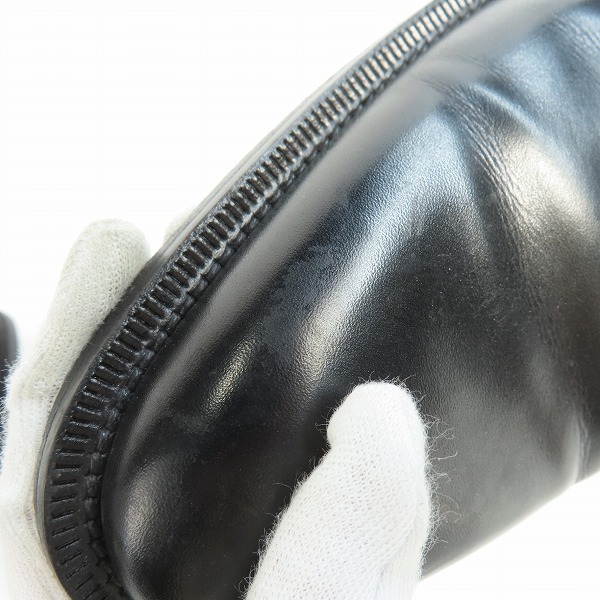 実際に弊社で買取させて頂いたMAGNANNI/マグナーニ プレーントゥ ブラック レザーシューズ 9764 /42の画像 7枚目