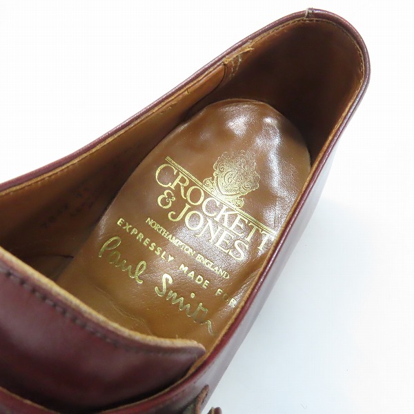 実際に弊社で買取させて頂いたCROCKETT&JONES×Paul Smith/クロケット&ジョーンズ×ポールスミス モンクストラップ レザーシューズ 7847 6Eの画像 4枚目